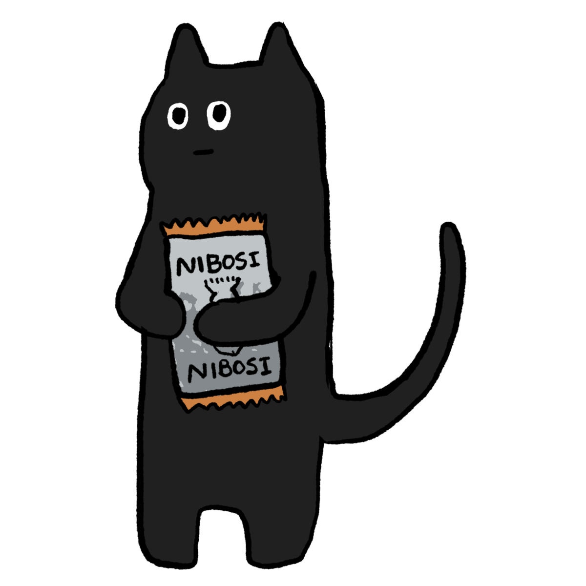 大好きなおやつを抱える猫