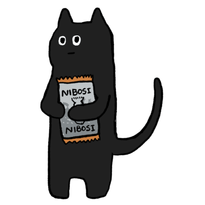 大好きなおやつを抱える猫