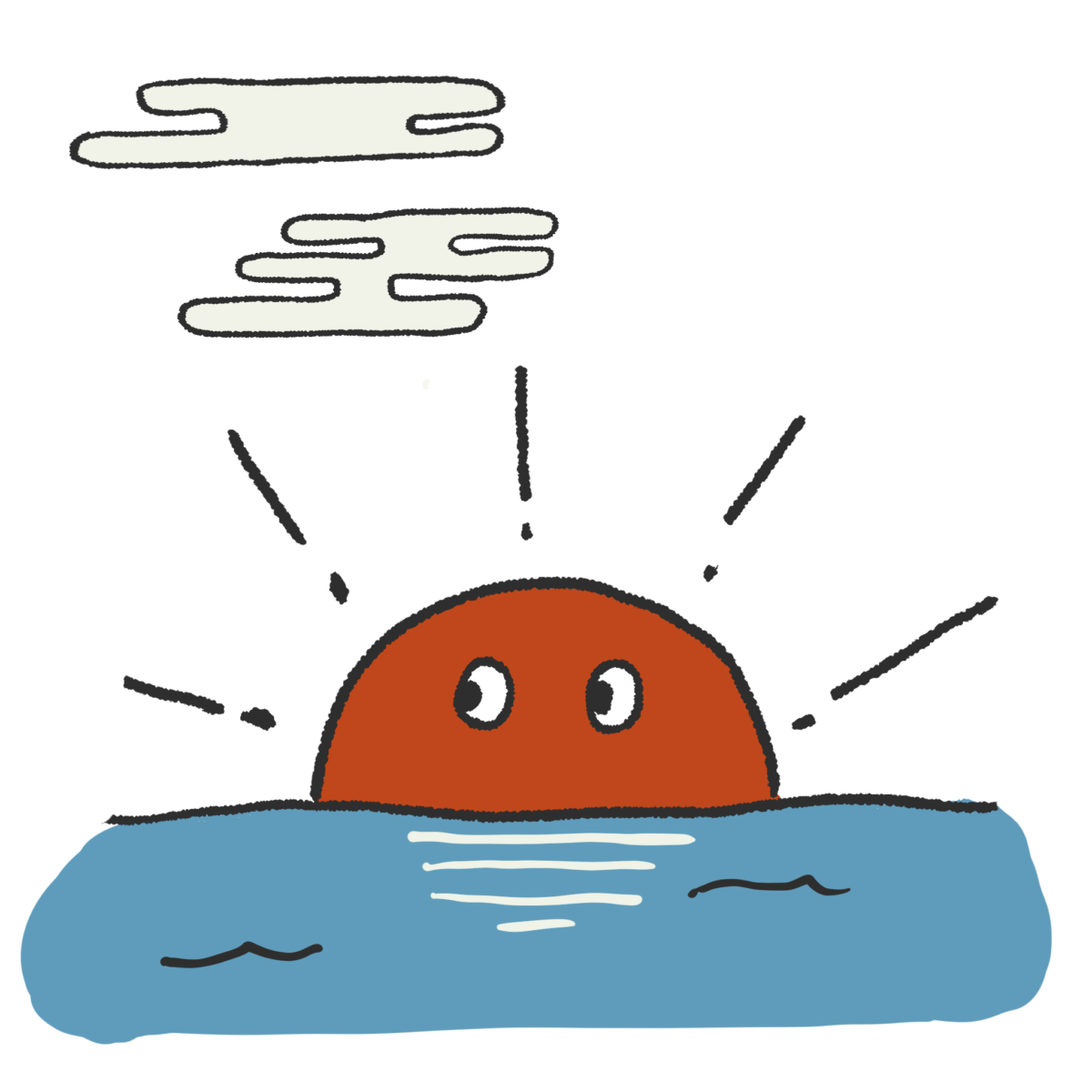 日の出のイラスト